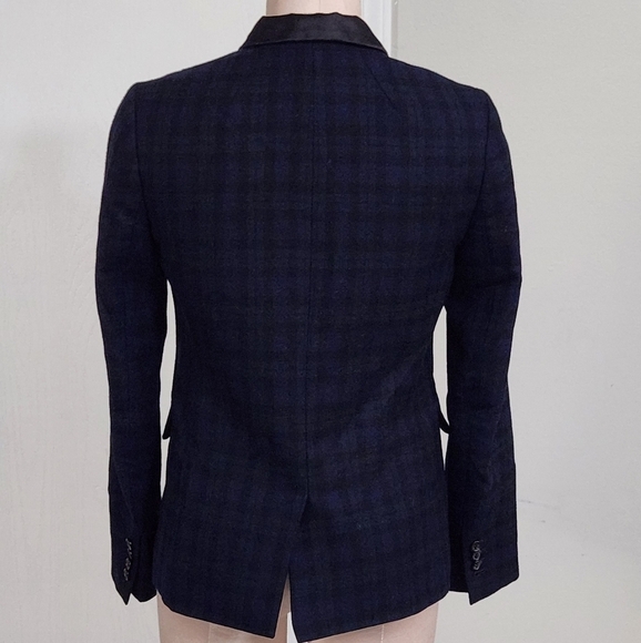 J.Crew Wool Regent Blazer in Blaxmck Watch Plaid With Satin Lapels:Size 2 - Picture 6 of 10